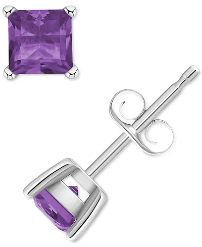 Amethyst Square Stud Earrings (5/8 ct. t.w.) 14k Gold