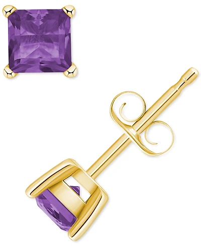 Amethyst Square Stud Earrings (5/8 ct. t.w.) 14k Gold