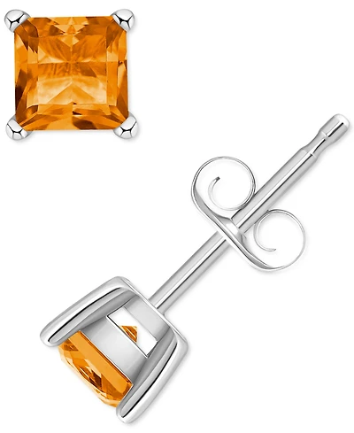 Citrine Square Stud Earrings (5/8 ct. t.w.) 14k Gold