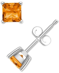Citrine Square Stud Earrings (5/8 ct. t.w.) 14k Gold