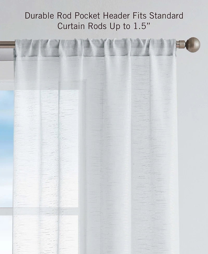 Nautica Erasmus Sheer Rod Pocket Window Curtain Panel Pair, 38" x 84"