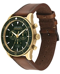 Movado Men's Heritage Cognac Genuine Leather Strap Watch 42mm