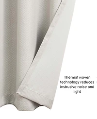 Lucky Brand Ember Thermal Woven Room Darkening Grommet Window Curtain Panel Pair with Tiebacks