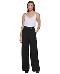 Calvin Klein Women's Whitney Button Front Wide Leg Pants