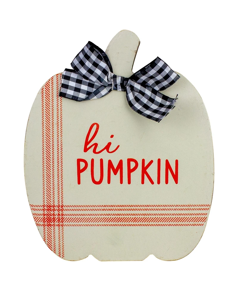 Fall Harvest Wooden Pumpkin 2 Piece Welcome Plaques Set, 8"