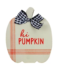 Fall Harvest Wooden Pumpkin 2 Piece Welcome Plaques Set, 8"