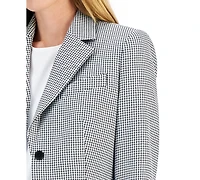 Anne Klein Women's Mini Houndstooth Two-Button Jacket & Flare-Leg Pants Pencil Skirt