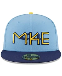 Men's New Era Powder Blue Milwaukee Brewers City Connect 59FIFTY Fitted Hat