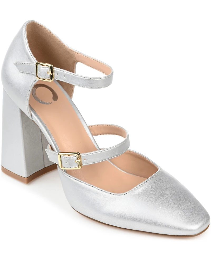 Journee Collection Women's Isadorah Double Strap Heels