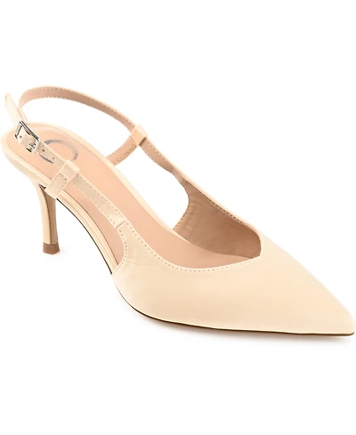 Journee Collection Women's Knightly Satin Slingback Pumps