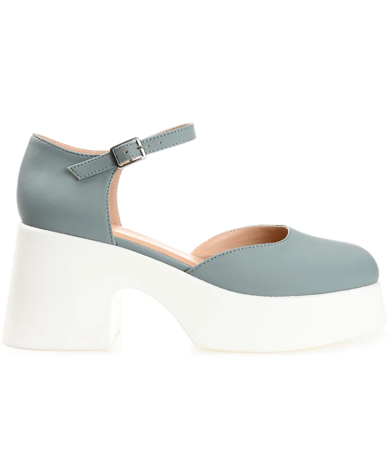 Journee Collection Women's Lizza Platform Block Heel Pumps