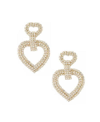 Ettika 18K Gold Plated Dove Drop Heart Earrings