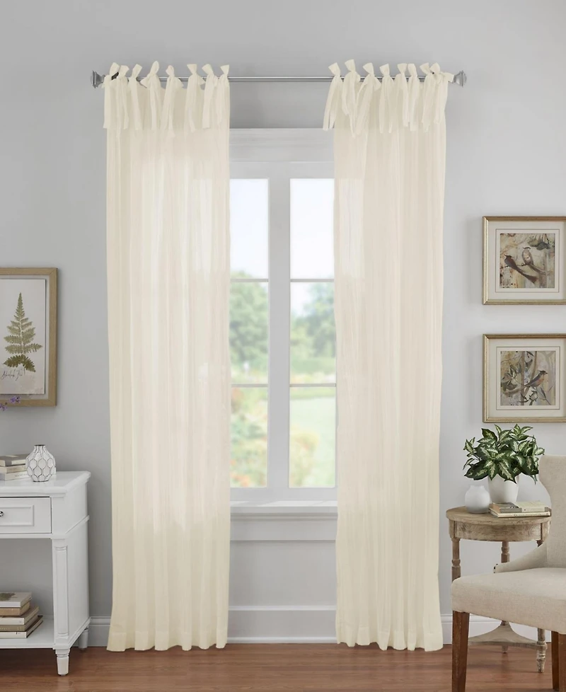 Elrene Home Fashions Jolie Semi Sheer Tab Top Window Curtain