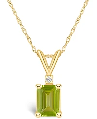 Peridot (1-1/10 ct. t.w.) and Diamond Accent Pendant Necklace in 14K Yellow Gold or 14K White Gold