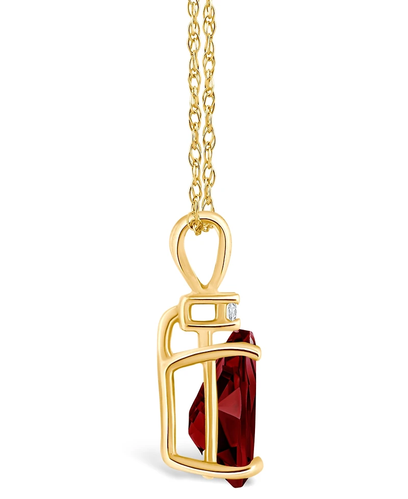Garnet (1-1/5 ct. t.w.) and Diamond Accent Pendant Necklace 14K Yellow Gold or White