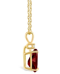 Garnet (1-1/5 ct. t.w.) and Diamond Accent Pendant Necklace 14K Yellow Gold or White