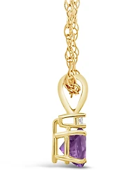 Amethyst (1/2 ct. t.w.) and Diamond Accent Pendant Necklace 14K Yellow Gold or White