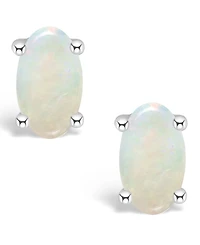 Opal (1/3 ct.t.w) Stud Earrings 14K White Gold or Yellow