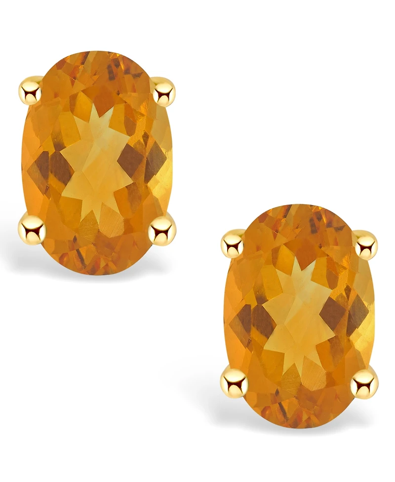Citrine (7/8 ct. t.w.) Stud Earrings 14K Yellow Gold or White