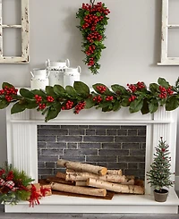 Nearly Natural 26" Berry Boxwood Teardrop