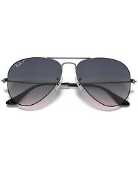 Ray-Ban Polarized Unisex Sunglasses, RB3025 Aviator Gradient
