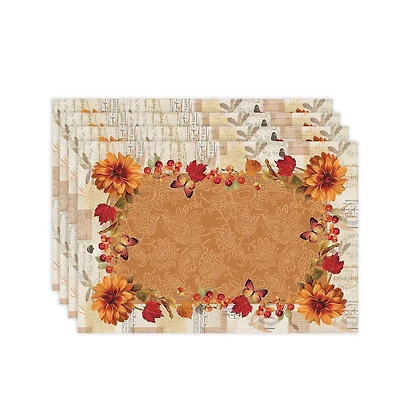 Laural Home Fall in Love Set of 4 Placemats, 13" x 19"