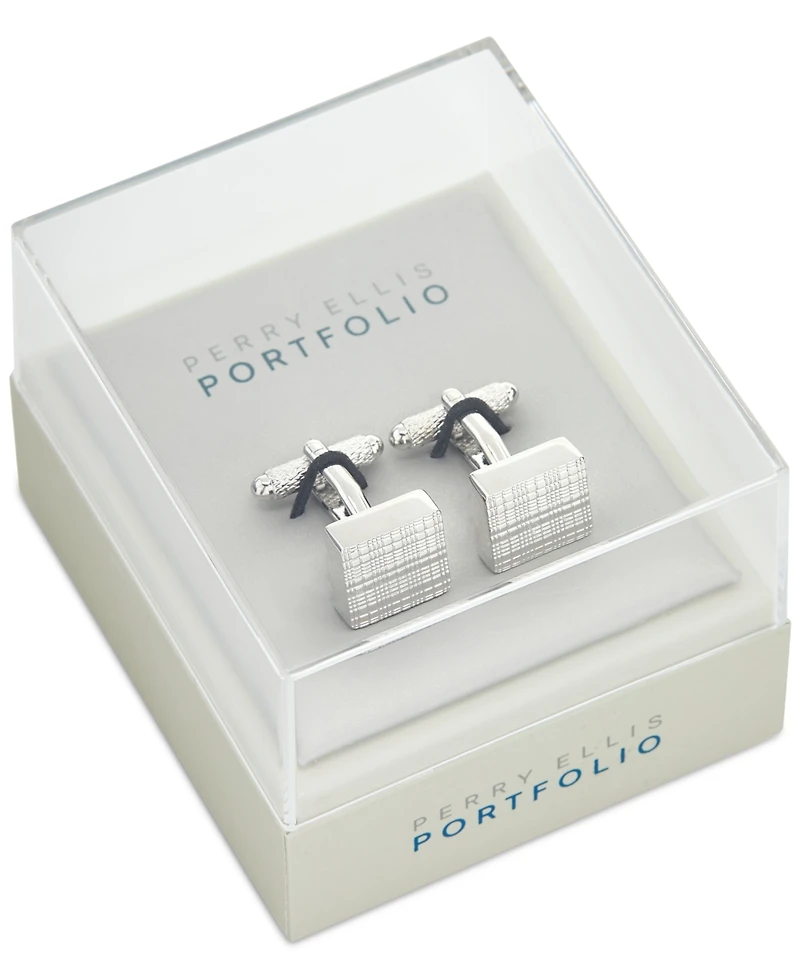 Perry Ellis Portfolio Men's Plaid Cufflinks