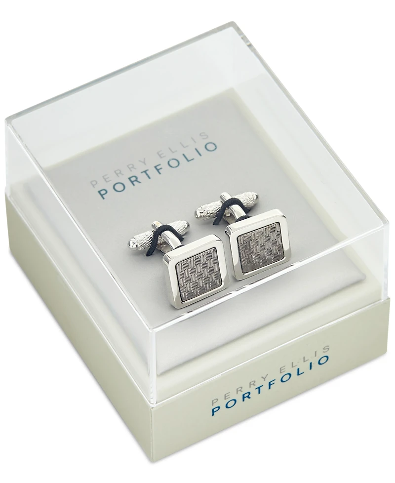 Perry Ellis Portfolio Men's Crosshatch Cufflinks