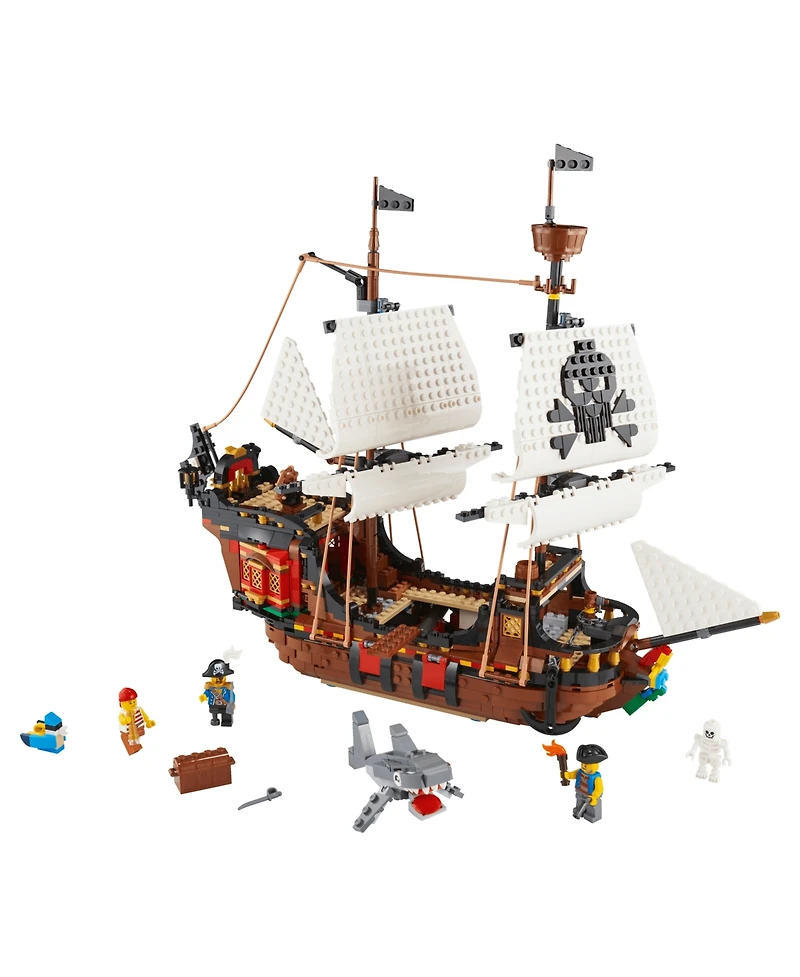 Lego Creator 31109 3-in-1 Pirate Ship, Pirate Inn and Skull Island Toy Building Set with Pirate Minifigures
