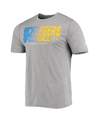 Men's New Era Heathered Gray Los Angeles Chargers Combine Authentic Game On T-shirt