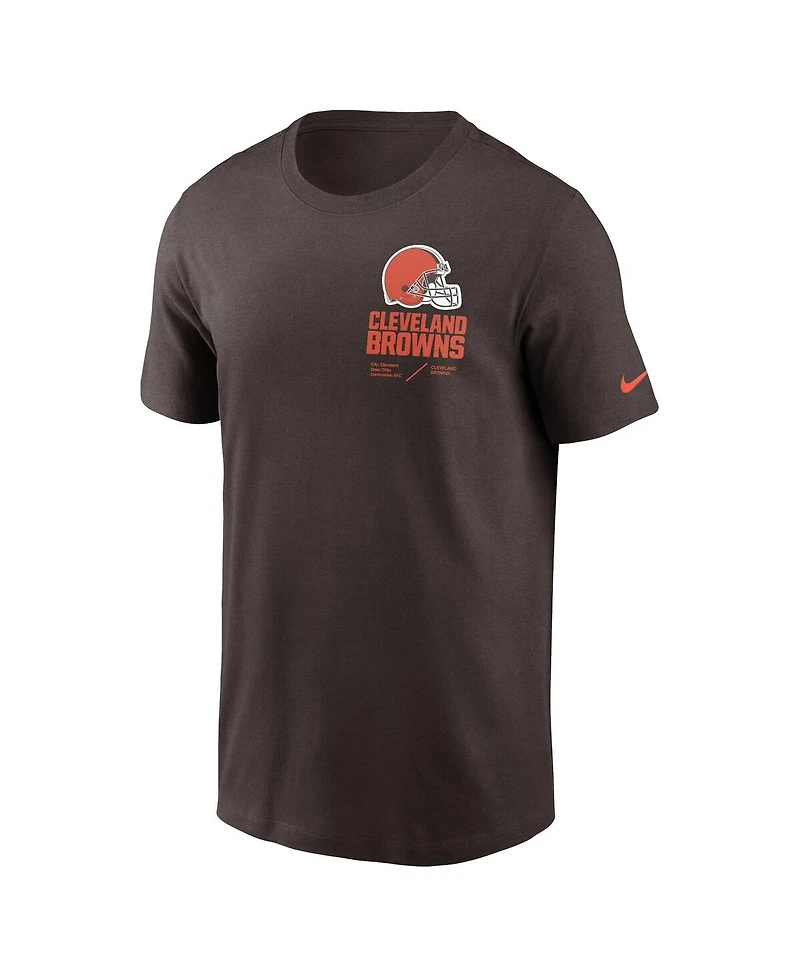 Men's Nike Brown Cleveland Browns Infograph Lockup Performance T-shirt