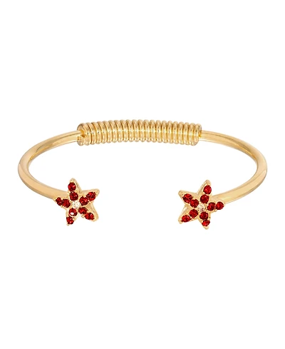 2028 Gold-Tone Crystal Siam Red Star Spring Bracelet