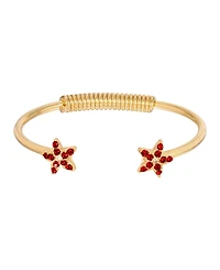 2028 Gold-Tone Crystal Siam Red Star Spring Bracelet