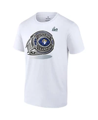 Men's Fanatics White Los Angeles Rams Super Bowl Lvi Champions Big and Tall Ring T-shirt