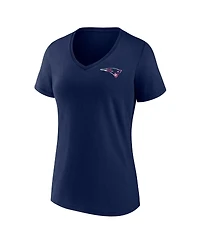 Women's Fanatics Navy New England Patriots Plus Mother's Day #1 Mom V-Neck T-shirt