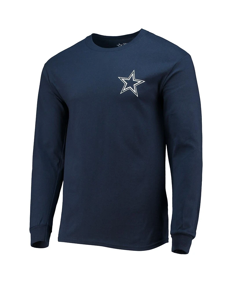 Men's Fanatics Navy Dallas Cowboys #1 Dad Long Sleeve T-shirt