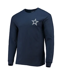 Men's Fanatics Navy Dallas Cowboys #1 Dad Long Sleeve T-shirt