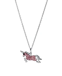 Giani Bernini Crystal Unicorn Pendant Necklace (0.11 ct. t.w.) in Sterling Silver