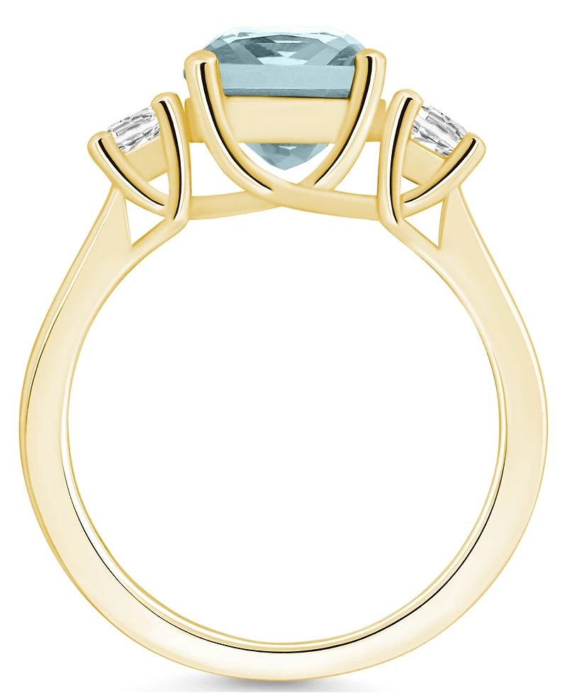 Macy's Aquamarine (2 ct. t.w.) and Diamond (1/3 Ring 14K Yellow Gold