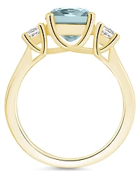 Macy's Aquamarine (2 ct. t.w.) and Diamond (1/3 Ring 14K Yellow Gold