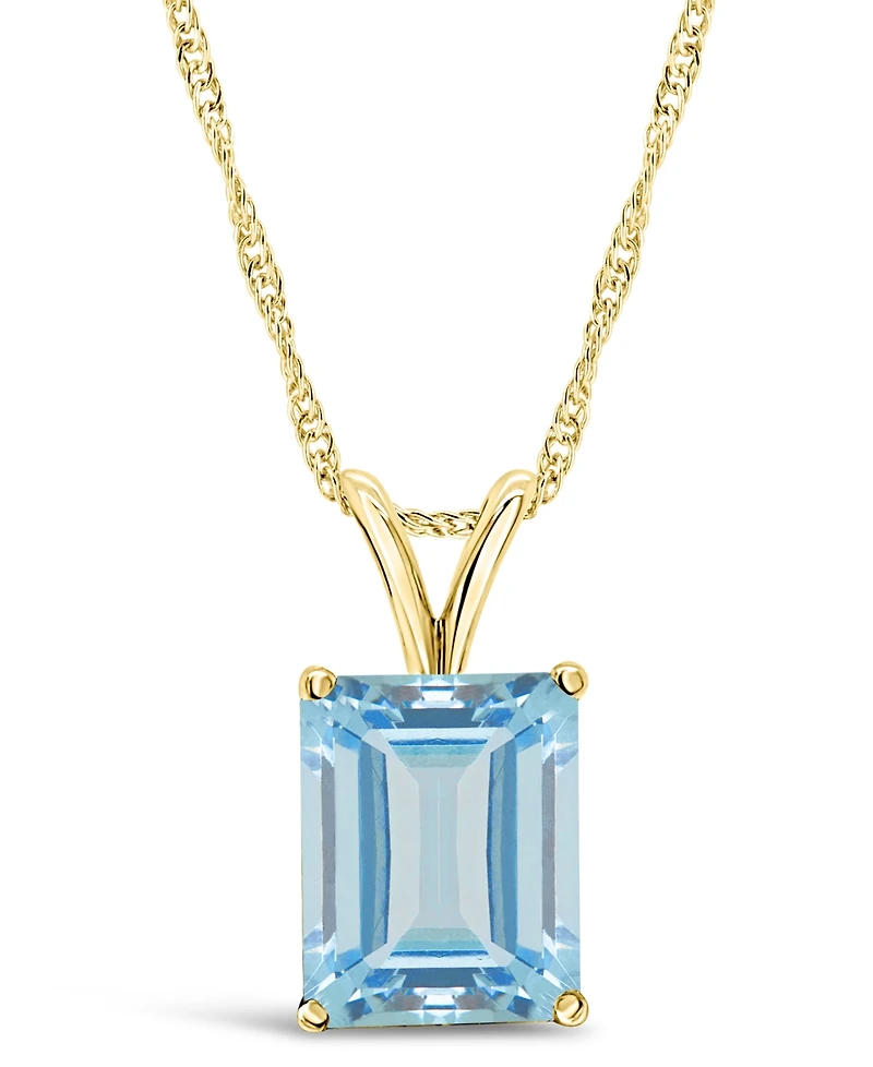 Macy's Topaz (4-1/4 ct. t.w.) Pendant Necklace in 14K Yellow Gold
