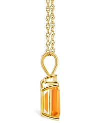 Citrine and Diamond Accent Pendant Necklace (2-1/4 ct.t.w) 14K White Gold or 14K Yellow Gold