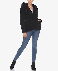 White Mark Women's Hooded Sherpa Jacket