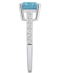Macy's Aquamarine (2 Ct. T.w.) and Diamond (1/3 Ring 14K White Gold