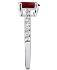 Macy's Garnet (1-1/10 Ct. T.w.) and Diamond (1/3 Ring 14K White Gold