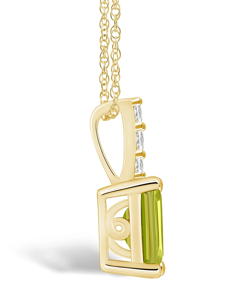 Macy's Peridot (1-3/4 Ct. T.w.) and Diamond Accent Pendant Necklace in 14K Gold