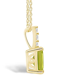 Macy's Peridot (1-3/4 Ct. T.w.) and Diamond Accent Pendant Necklace in 14K Gold
