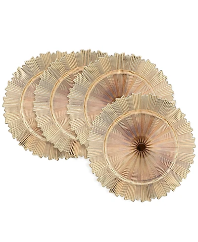American Atelier Star Set of 4 Electroplated Charger Plates, Service For