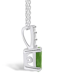 Macy's Peridot (1-1/3 Ct. T.w.) and Diamond Accent Pendant Necklace in 14K Gold