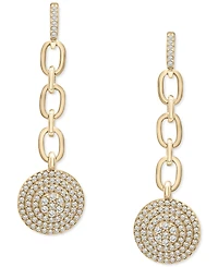 Wrapped in Love Diamond Circle Cluster Chain Drop Earrings (3/4 ct. t.w.) in 14k Gold, Created for Macy's